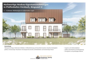 PAF-Förnbach! 3-ZKB Obergeschoss-Whg. mit 5,84 m² Süd-/West-Balkon, Fußbodenheizung, elektrische Rollläden, Videosprechanlage und Dusche bodengleich!, 85276 Pfaffenhofen an der Ilm, Etagenwohnung