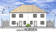 Ansicht Norden - Geisenfeld - Nähe Zentrum! Moderne Neubau-DHH mit Garten, Fußbodenheizung, elektrischen Rollläden, Videosprechanlage, Garage, Stellplatz und Keller!